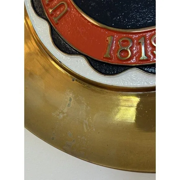 Vintage University of Virginia Brass Wall Decor Plate UVA Seal Logo Office Den